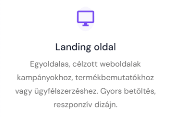 Landing oldal szolgáltatás