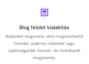 Blog felület szolgáltatás