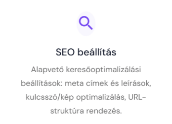 SEO beállítás szolgáltatás